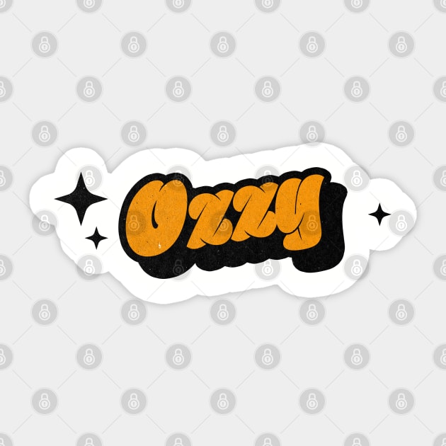 Ozzy - Retro Classic Typography Style Sticker by Decideflashy